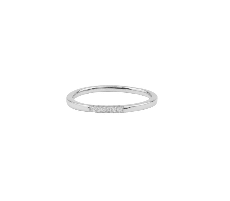 Jolie Ring Sterling Silver Tiny Dots White