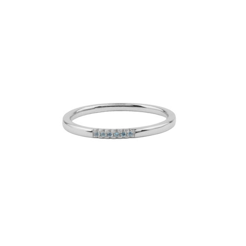 Jolie Ring Sterling Silver Kleine Stippen Aquamarine 