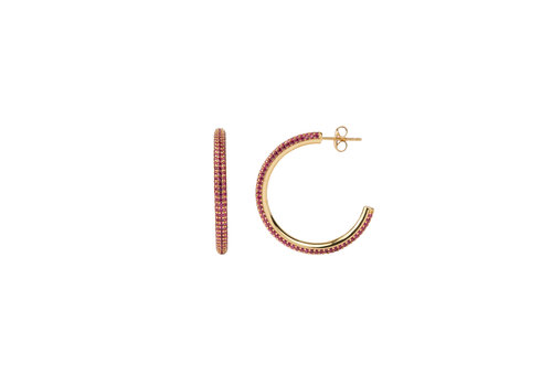 All the Luck in the World Aimé Goldplated Hoop Rond Rose Medium