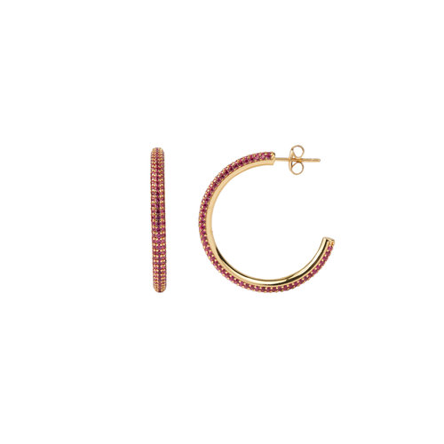 Aimé Goldplated Hoop Rond Rose Medium 