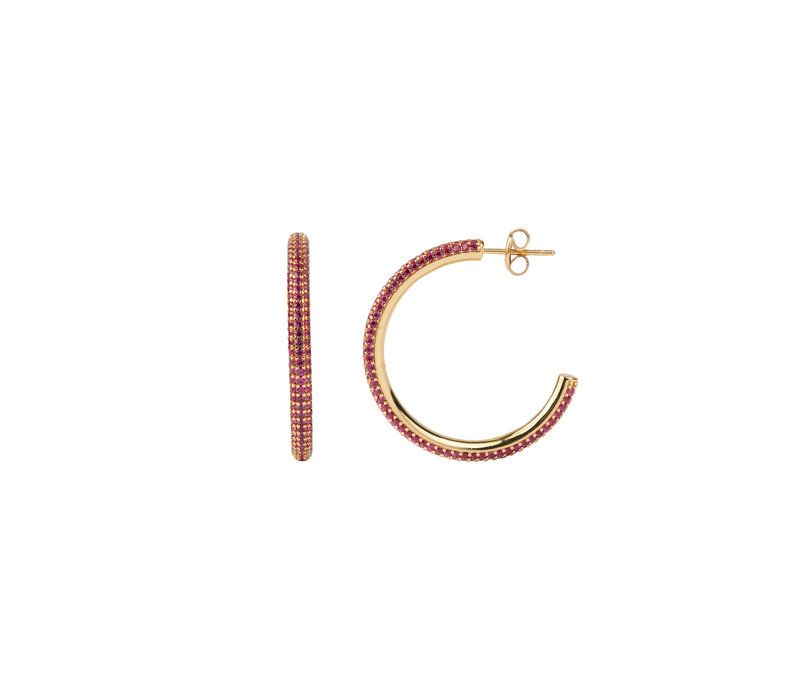 Aimé Goldplated Hoop Rond Rose Medium