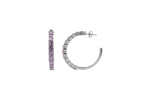 All the Luck in the World Aimé Silverplated Hoop Big Gem Amethyst Large