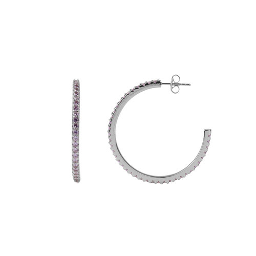 Aimé Silverplated Hoop Little Gem Amethyst Large 