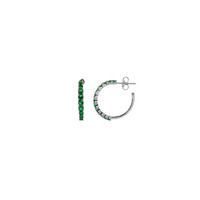 Aimé Silverplated Hoop Grote Steen Emerald Groen Small