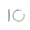 All the Luck in the World Aimé Silverplated Hoop Little Gem Emerald Green Large