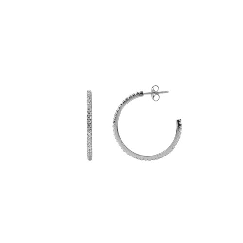 Aimé Silverplated Hoop Little Gem White Medium 