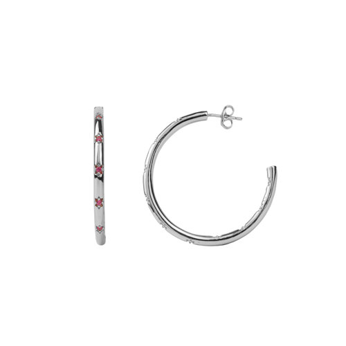 Aimé Silverplated Hoop Ster Rose Large 