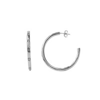 Aimé Silverplated Hoop Ster Wit Large