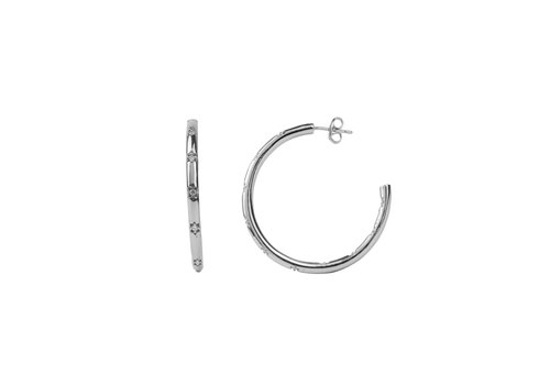 All the Luck in the World Aimé Silverplated Hoop Ster Wit Large