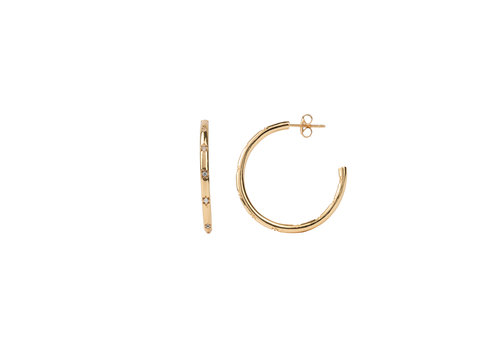 All the Luck in the World Aimé Goldplated Hoop Star White Medium