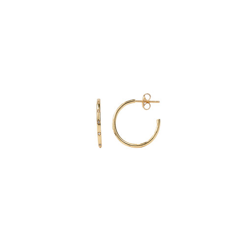 Aimé Goldplated Hoop Ster Wit Small 