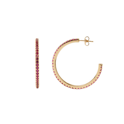 Aimé Goldplated Hoop Little Gem Rose Large 