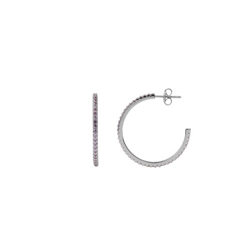 Aimé Silverplated Hoop Little Gem Amethyst Medium 