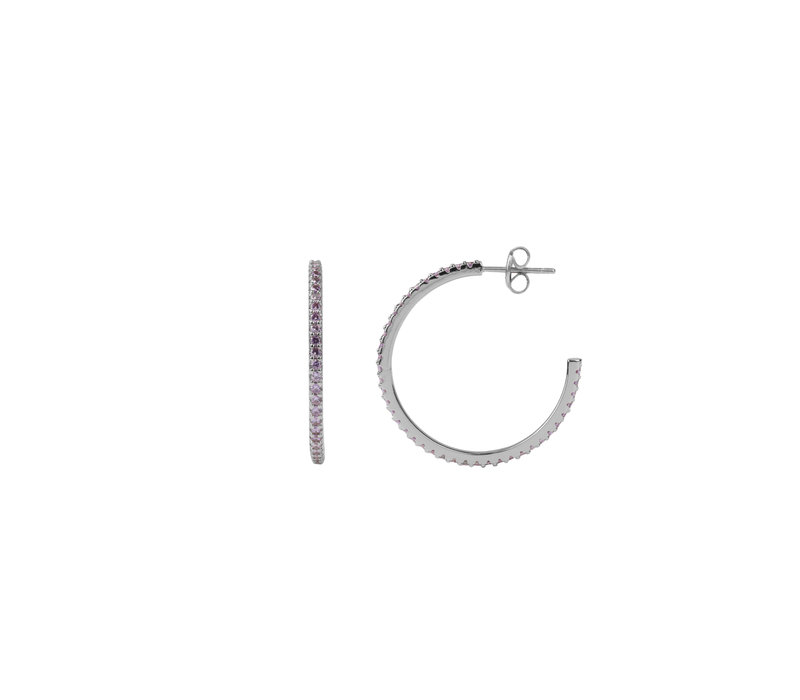 Aimé Silverplated Hoop Little Gem Amethyst Medium