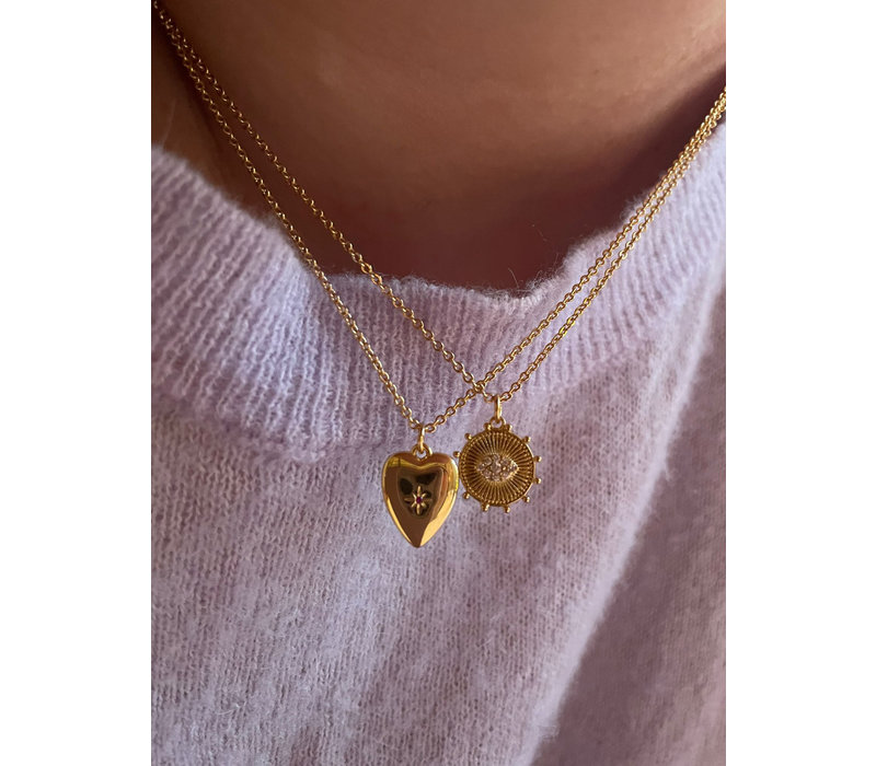 Aimé Goldplated Necklace Heart Star Pink