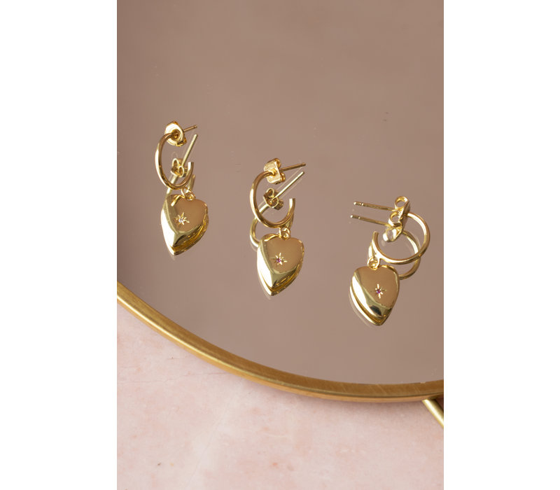 Aimé Goldplated Earring Heart Star Clear