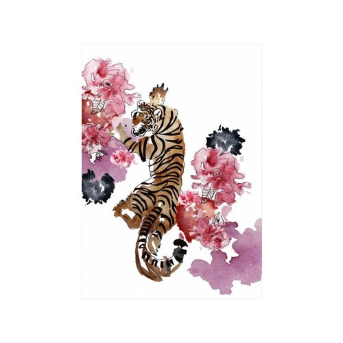 Dubble postcard Floral Tiger 