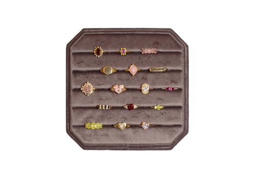 All the Luck in the World Velvet ring display box purple brown