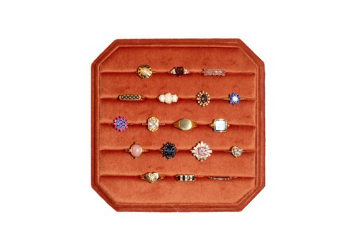 All the Luck in the World Fluweel ring display box oranje rood