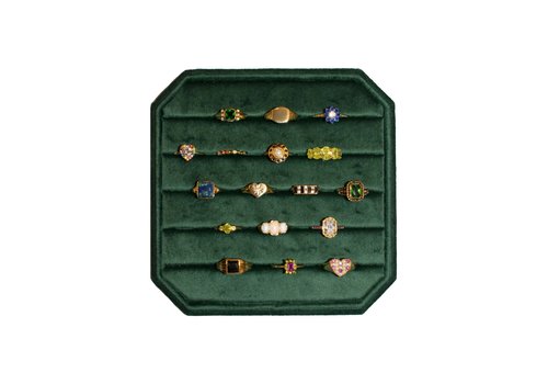 All the Luck in the World Fluweel ring display box kerstmis groen