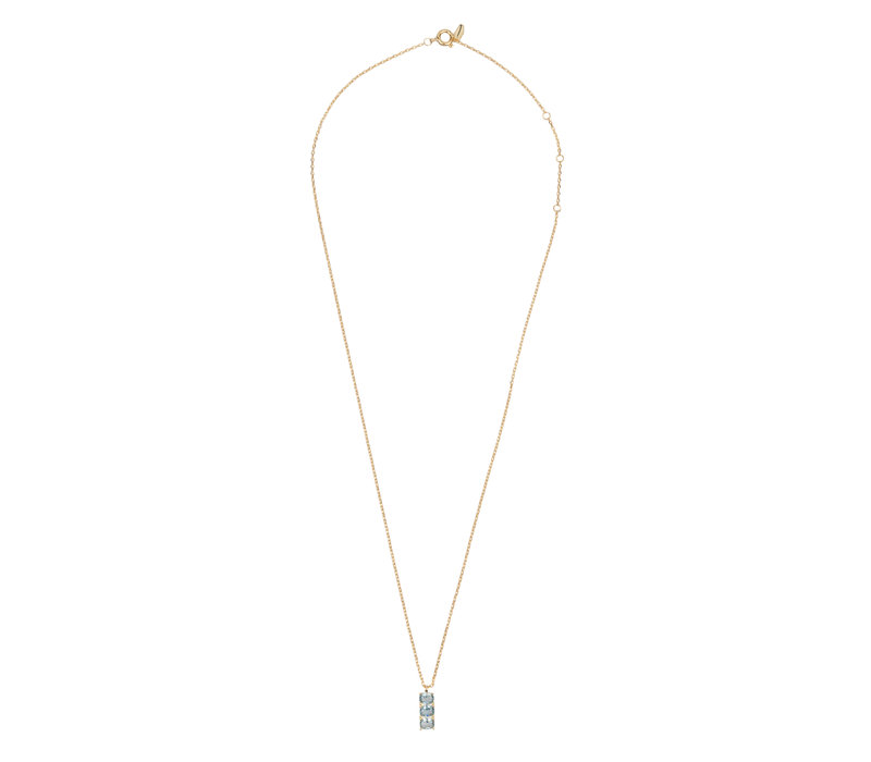 Bella Goldplated Necklace Bar Aquamarine