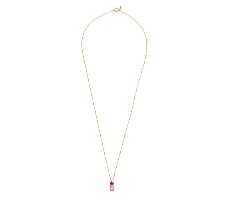 Bella Goldplated Necklace Bar Pink