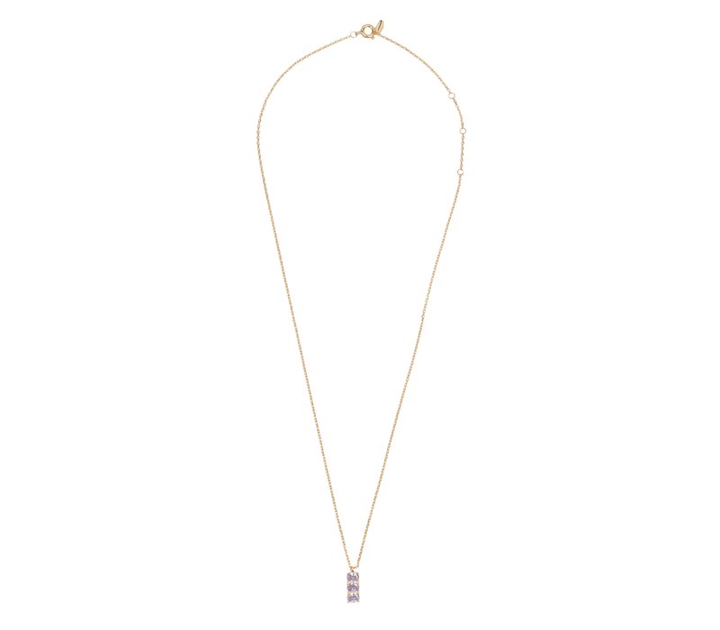 Bella Goldplated Ketting Bar Lila