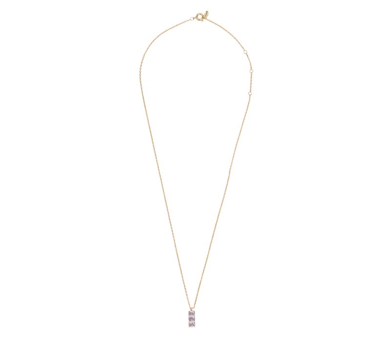 Bella Goldplated Necklace Bar Lila