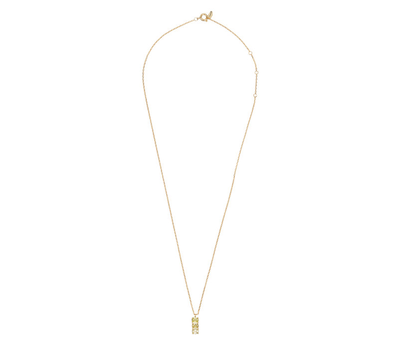 Bella Goldplated Necklace Bar Lime