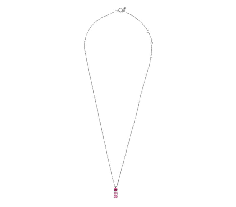 Bella Silverplated Necklace Bar Pink