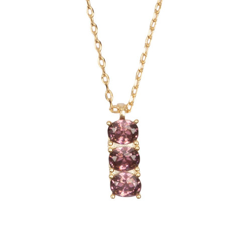 Bella Goldplated Ketting Bar Amethyst 