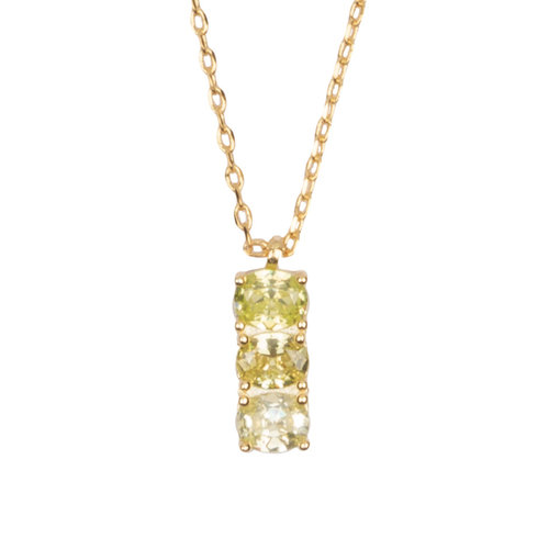Bella Goldplated Necklace Bar Lime 