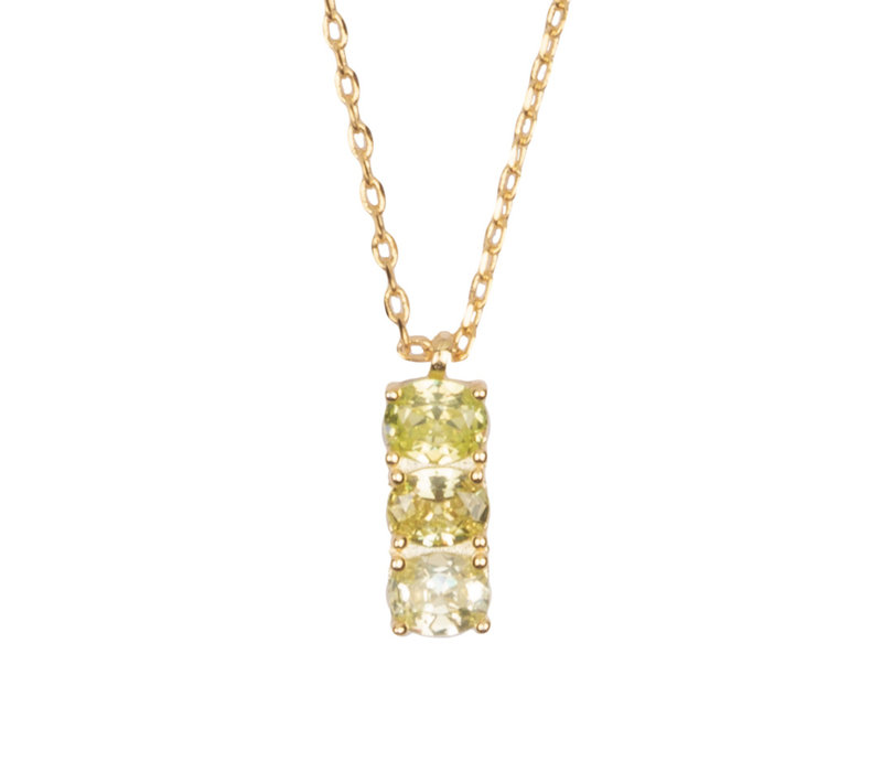 Bella Goldplated Necklace Bar Lime