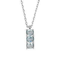 Bella Silverplated Necklace Bar Aquamarine