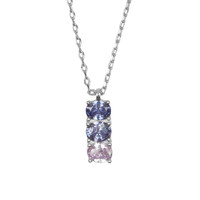 Bella Silverplated Necklace Bar Blue Purple