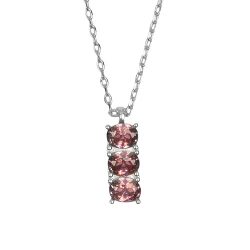 Bella Silverplated Ketting Bar Amethyst 
