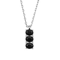 Bella Silverplated Necklace Bar Black