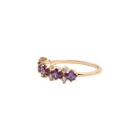 Chérie Goldplated Ring Triangles Purple Clear