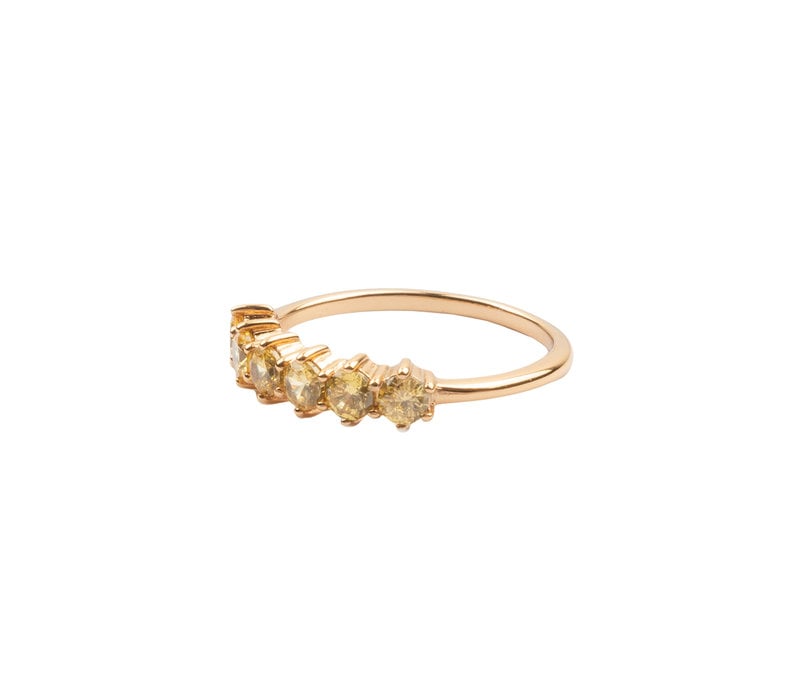 Chérie Goldplated Ring Bar Dots Lime