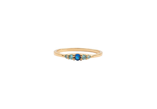 All the Luck in the World Chérie Goldplated Ring Blauw Ovaal