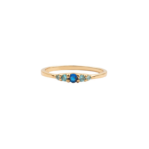 Chérie Goldplated Ring Blauw Ovaal 