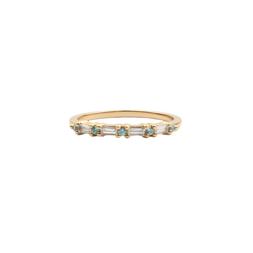 Chérie Goldplated Ring Bar Blauw 