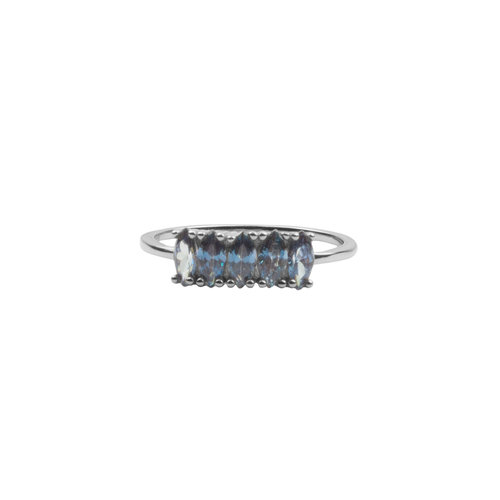 Jolie Ring Sterling Silver Oval Bar Tanzanite 