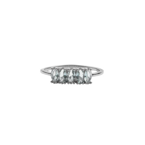 Jolie Ring Sterling Zilver Oval Bar Aquamarine 