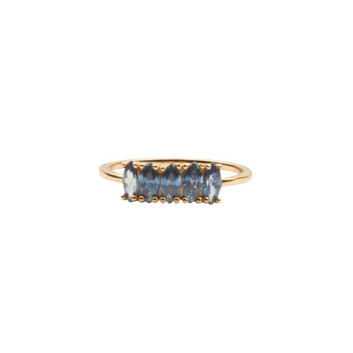 Jolie Ring Goldplated Sterling Silver Oval Bar Tanzanite 