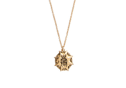 All the Luck in the World Charm Goldplated Ketting Kever Ster Cirkel