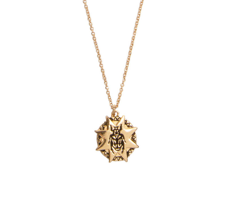 Charm Goldplated Ketting Kever Ster Cirkel