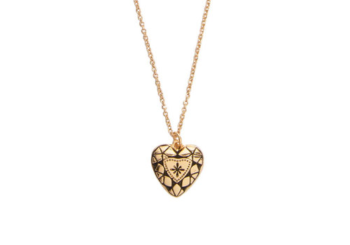 All the Luck in the World Charm Goldplated Ketting Diamant Hart