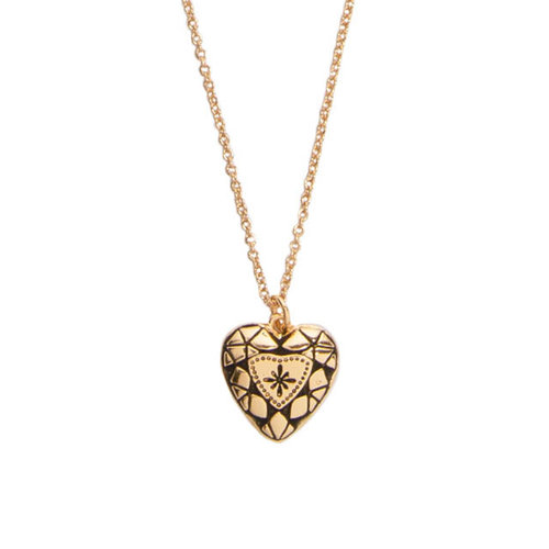 Charm Goldplated Necklace Diamond Heart 