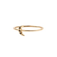 Jolie Ring Goldplated Sterling Silver Tiny Moon Black